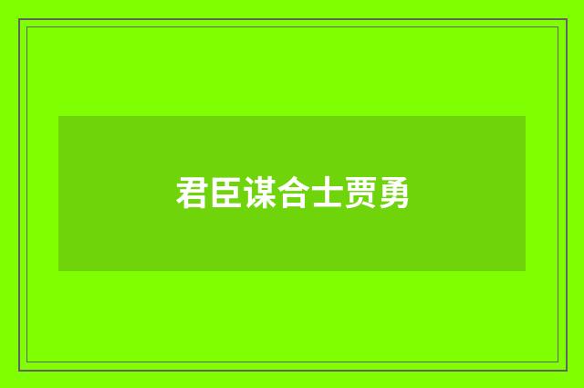 君臣谋合士贾勇