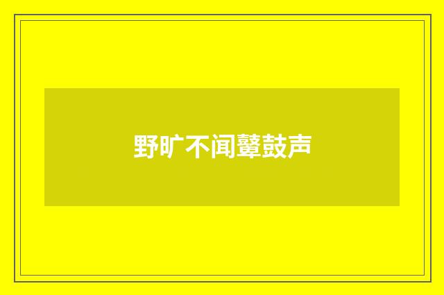 野旷不闻鼙鼓声