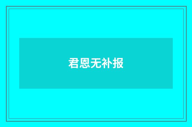 君恩无补报