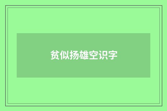 贫似扬雄空识字
