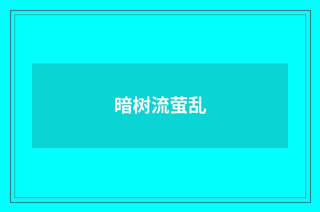 暗树流萤乱