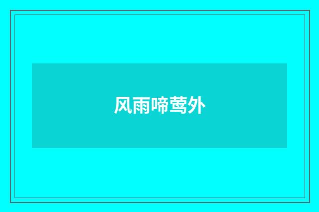 风雨啼莺外