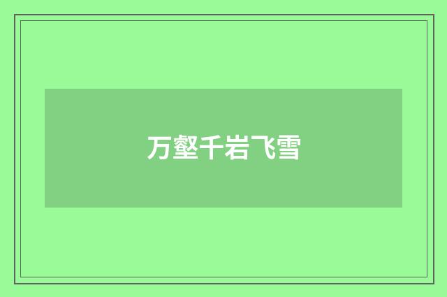 万壑千岩飞雪