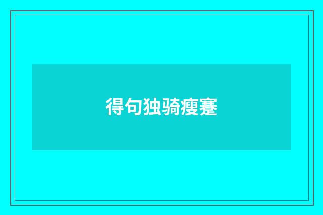 得句独骑瘦蹇