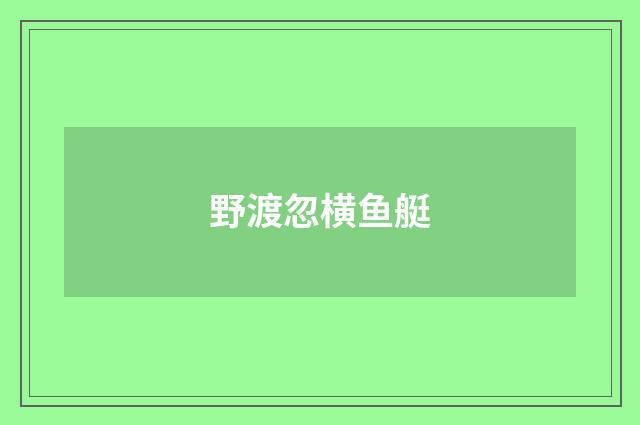 野渡忽横鱼艇