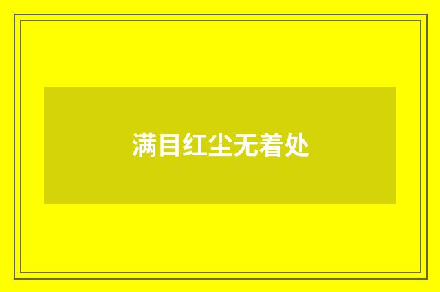 满目红尘无着处