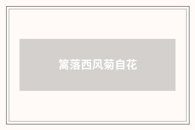 篱落西风菊自花