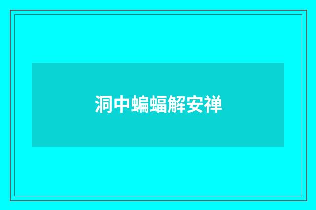 洞中蝙蝠解安禅