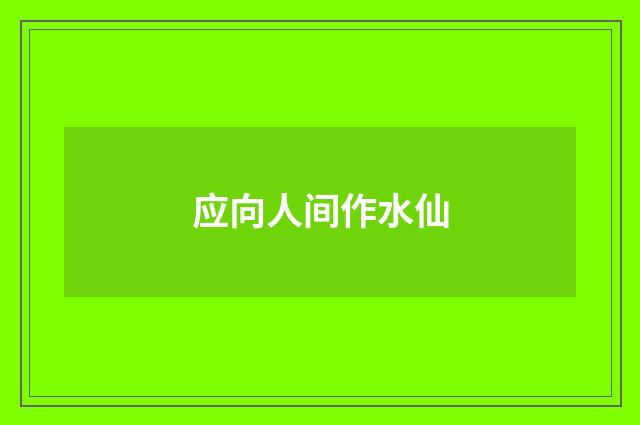 应向人间作水仙
