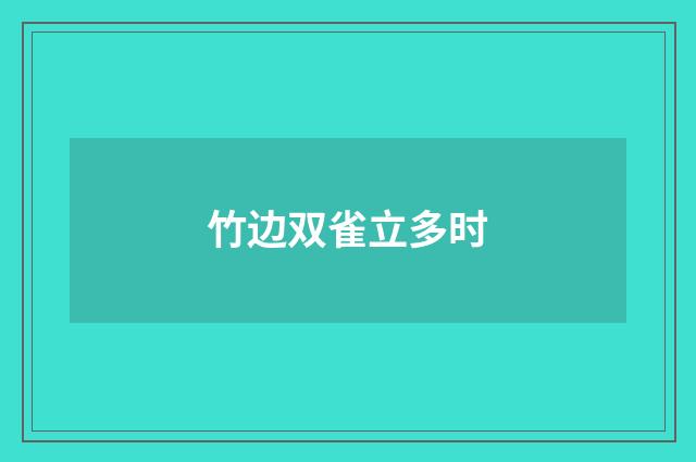 竹边双雀立多时