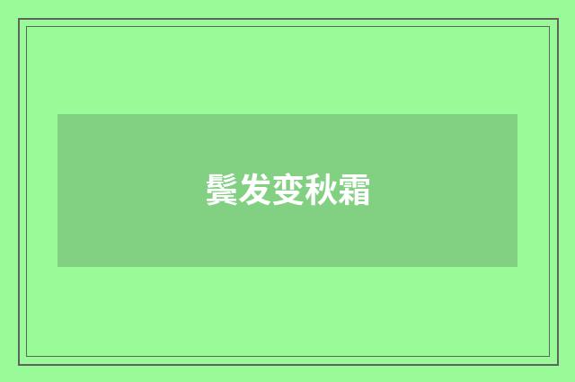 鬓发变秋霜