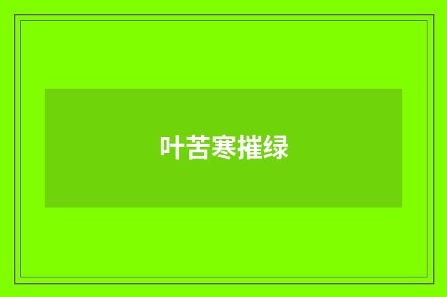 叶苦寒摧绿