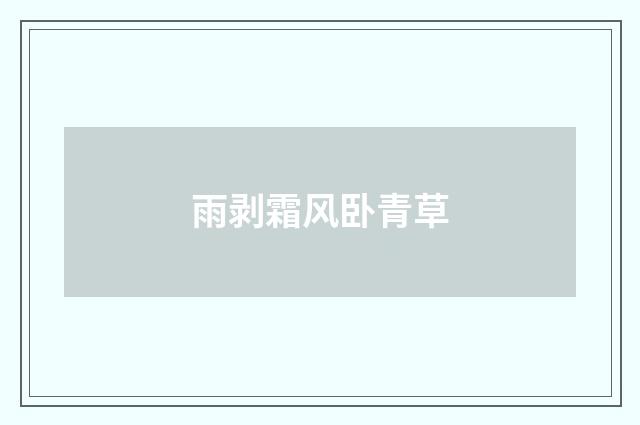 雨剥霜风卧青草