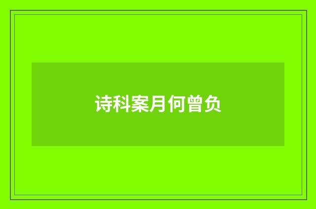 诗科案月何曾负