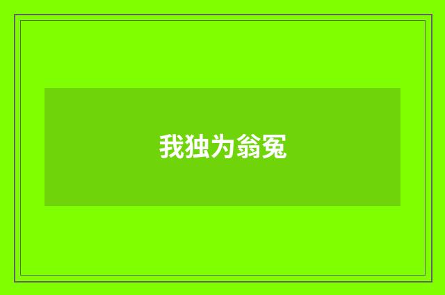 我独为翁冤