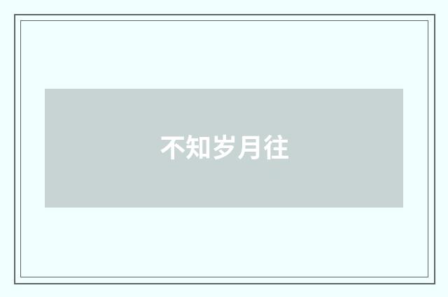 不知岁月往
