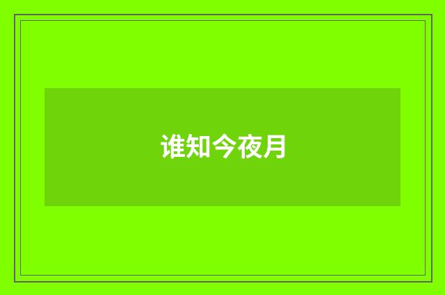 谁知今夜月