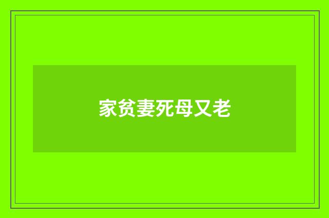家贫妻死母又老