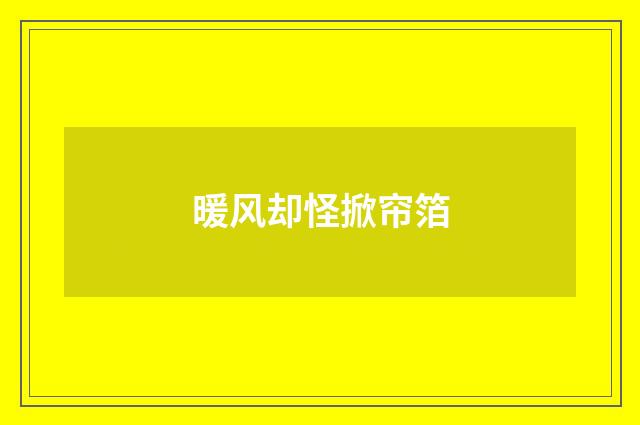 暖风却怪掀帘箔