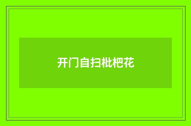 开门自扫枇杷花