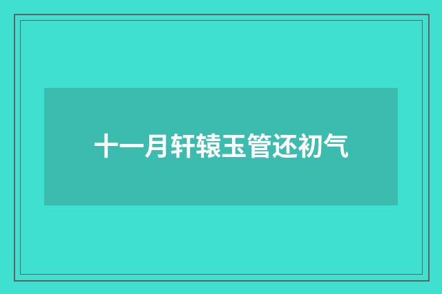 十一月轩辕玉管还初气