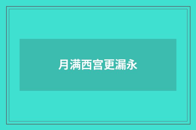 月满西宫更漏永