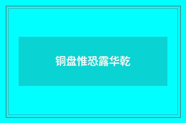 铜盘惟恐露华乾