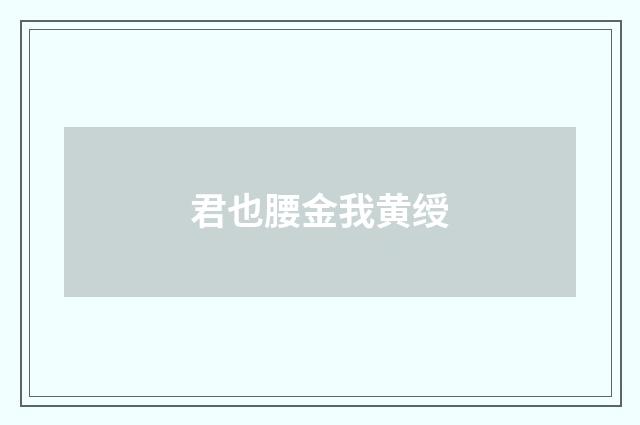 君也腰金我黄绶