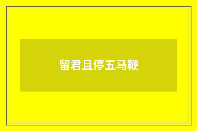 留君且停五马鞭