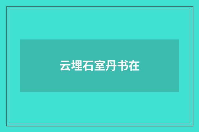 云埋石室丹书在