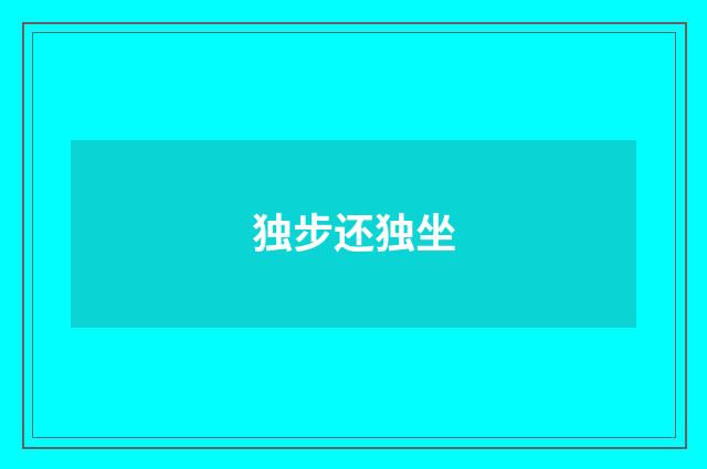 独步还独坐