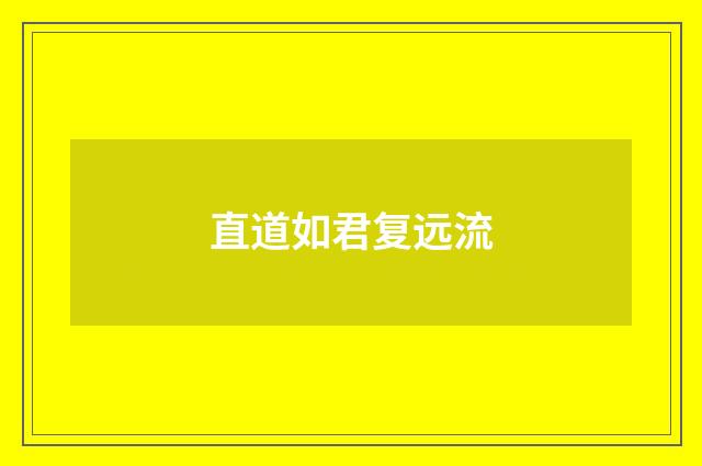 直道如君复远流
