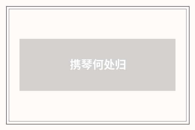 携琴何处归