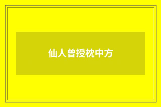 仙人曾授枕中方