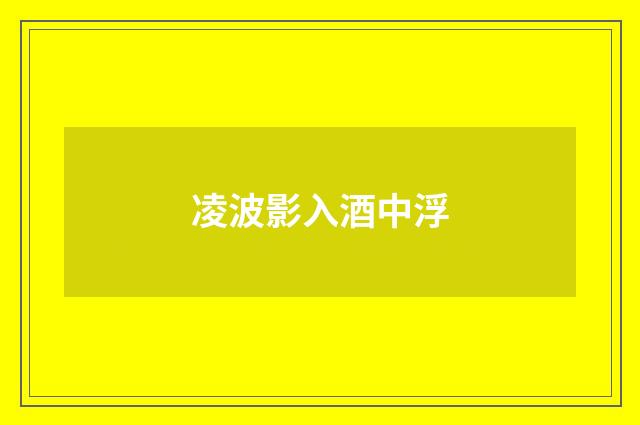 凌波影入酒中浮
