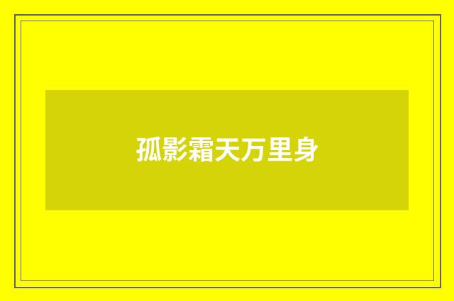 孤影霜天万里身