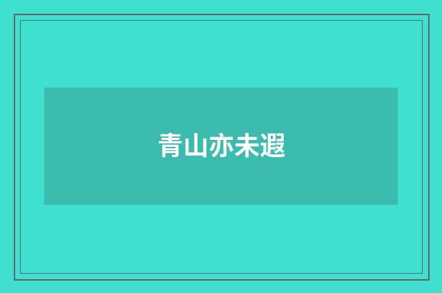 青山亦未遐