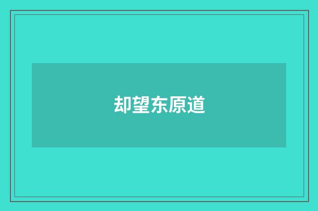 却望东原道
