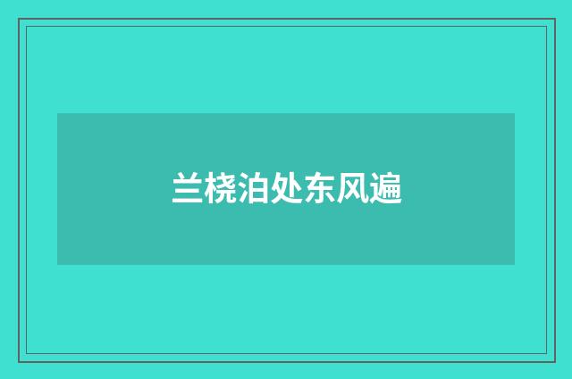 兰桡泊处东风遍