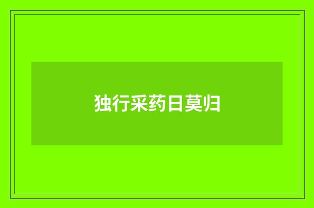 独行采药日莫归