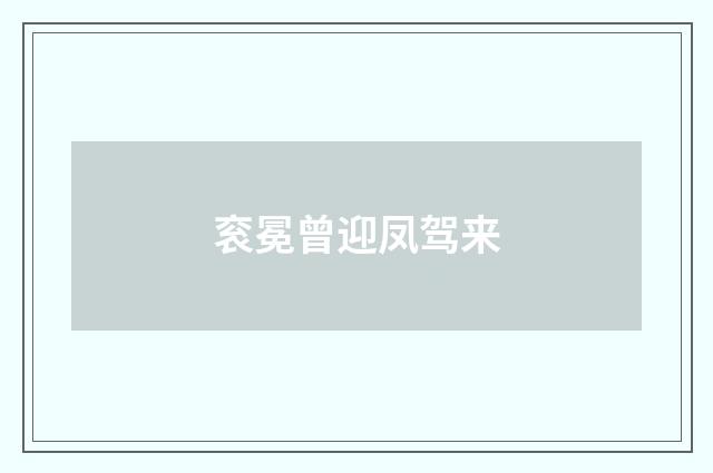 衮冕曾迎凤驾来