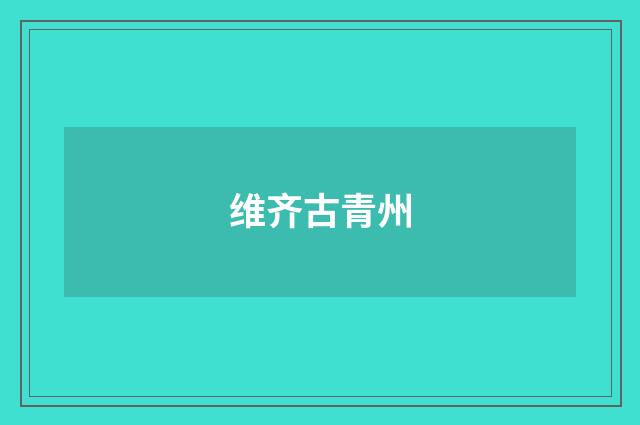 维齐古青州