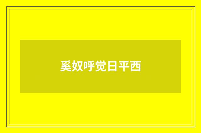 奚奴呼觉日平西