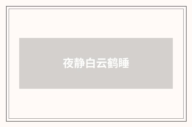 夜静白云鹤睡