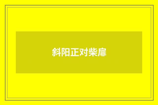 斜阳正对柴扉