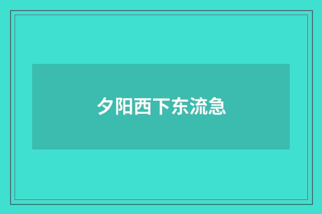 夕阳西下东流急