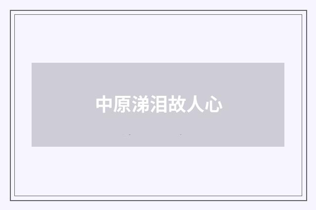中原涕泪故人心