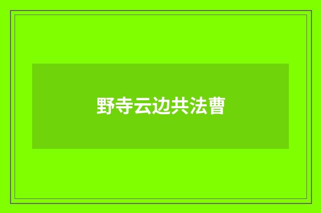 野寺云边共法曹