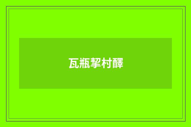 瓦瓶挈村醳