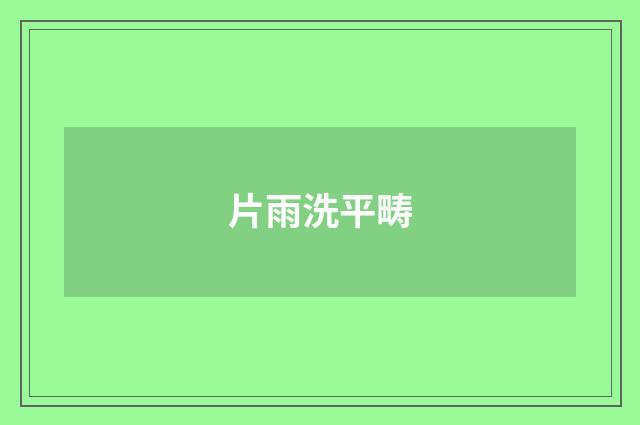 片雨洗平畴